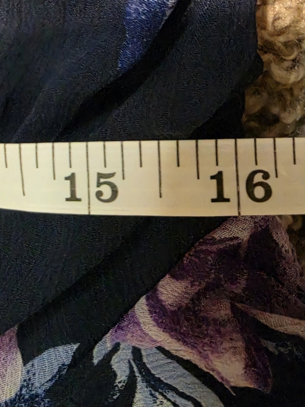 Mi Ami for Francesca's Navy Purple Floral Puff Sleeve Midi Dress - Picture 8 of 9